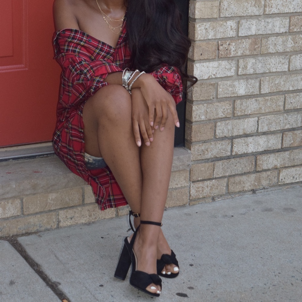 Black Suede Ankle-Strap Block Heel Sandal - Picture 2 of 2